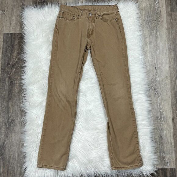 Levi's Mens 514 0531 Khaki Brown Work Straight Fit Denim Jeans Size 33 x 34 - Picture 3 of 13